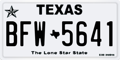TX license plate BFW5641