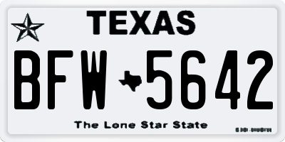 TX license plate BFW5642
