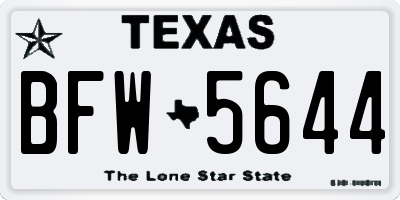 TX license plate BFW5644