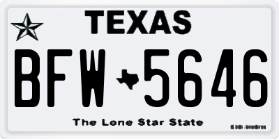 TX license plate BFW5646