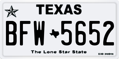 TX license plate BFW5652