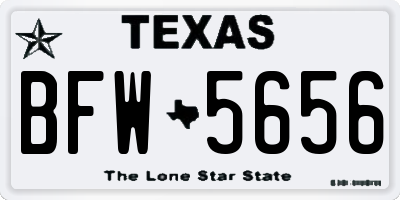 TX license plate BFW5656