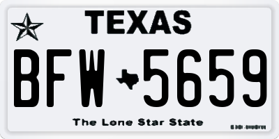 TX license plate BFW5659