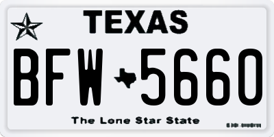 TX license plate BFW5660