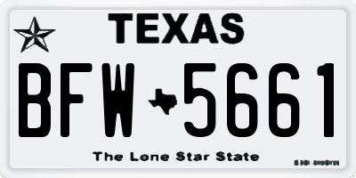 TX license plate BFW5661