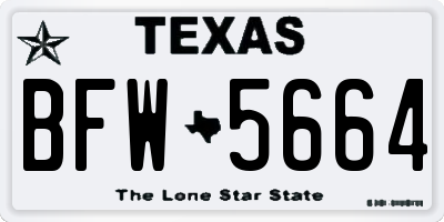 TX license plate BFW5664