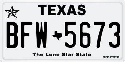 TX license plate BFW5673