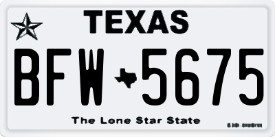 TX license plate BFW5675