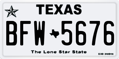 TX license plate BFW5676