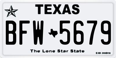 TX license plate BFW5679
