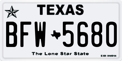 TX license plate BFW5680