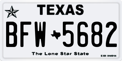 TX license plate BFW5682
