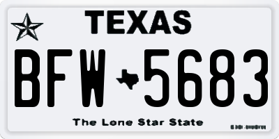TX license plate BFW5683