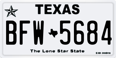 TX license plate BFW5684