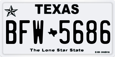 TX license plate BFW5686