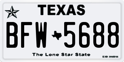 TX license plate BFW5688