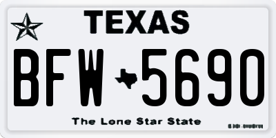 TX license plate BFW5690