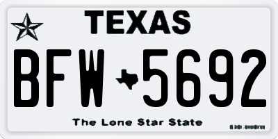 TX license plate BFW5692