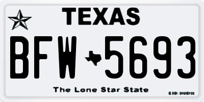 TX license plate BFW5693