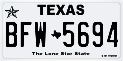 TX license plate BFW5694