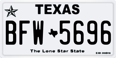 TX license plate BFW5696