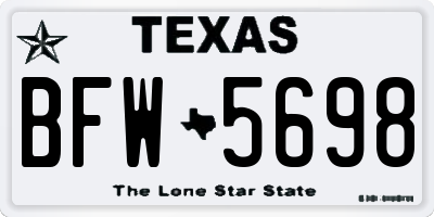 TX license plate BFW5698