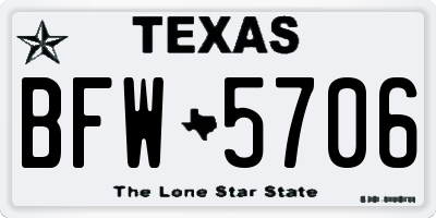 TX license plate BFW5706