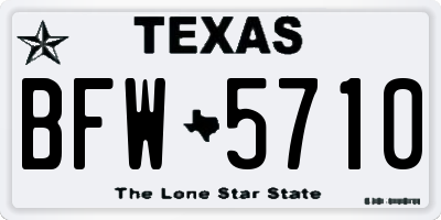 TX license plate BFW5710