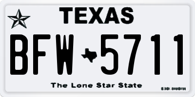 TX license plate BFW5711