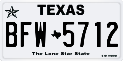 TX license plate BFW5712