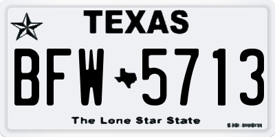 TX license plate BFW5713