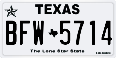 TX license plate BFW5714