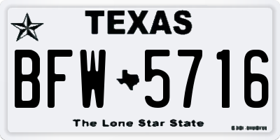 TX license plate BFW5716