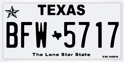 TX license plate BFW5717