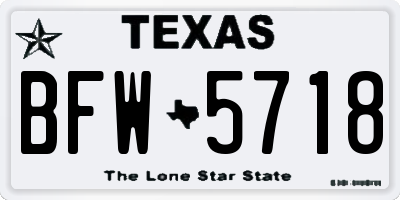TX license plate BFW5718