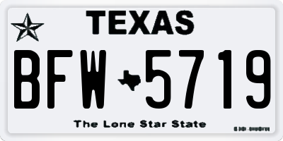 TX license plate BFW5719
