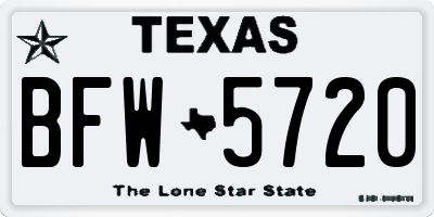 TX license plate BFW5720