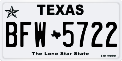 TX license plate BFW5722