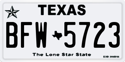 TX license plate BFW5723