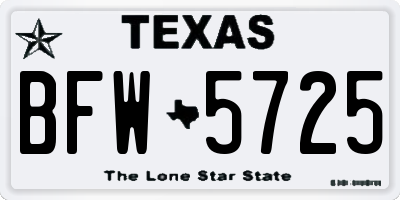 TX license plate BFW5725