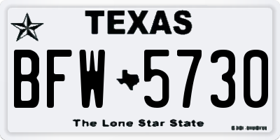 TX license plate BFW5730