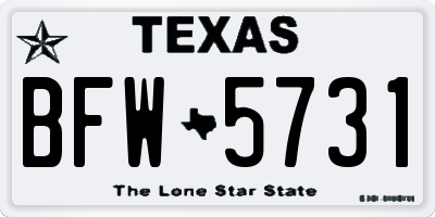 TX license plate BFW5731