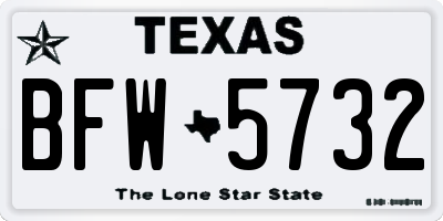TX license plate BFW5732