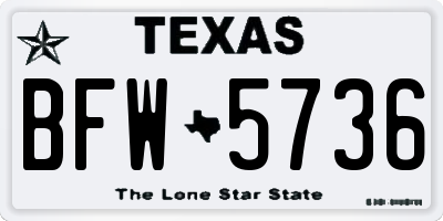 TX license plate BFW5736