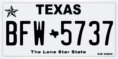TX license plate BFW5737