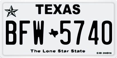 TX license plate BFW5740