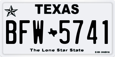TX license plate BFW5741