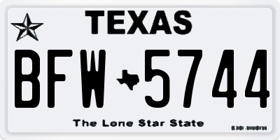 TX license plate BFW5744