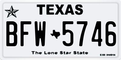 TX license plate BFW5746