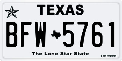 TX license plate BFW5761